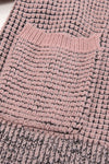 Pink Chunky Waffle Knit Oversized Collar Cardigan