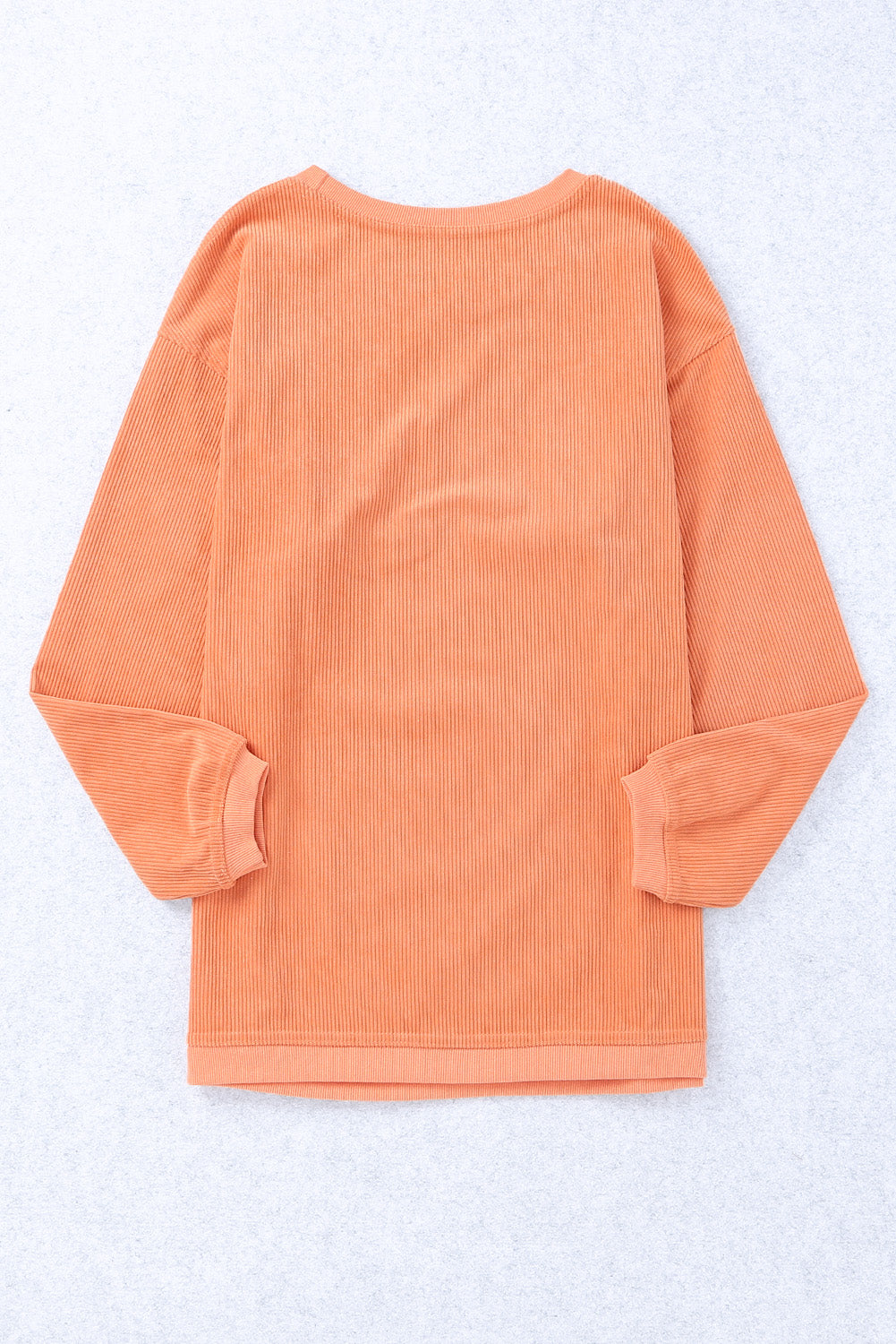 Strawberry Pink Ribbed Corded Oversized Sweatshirt