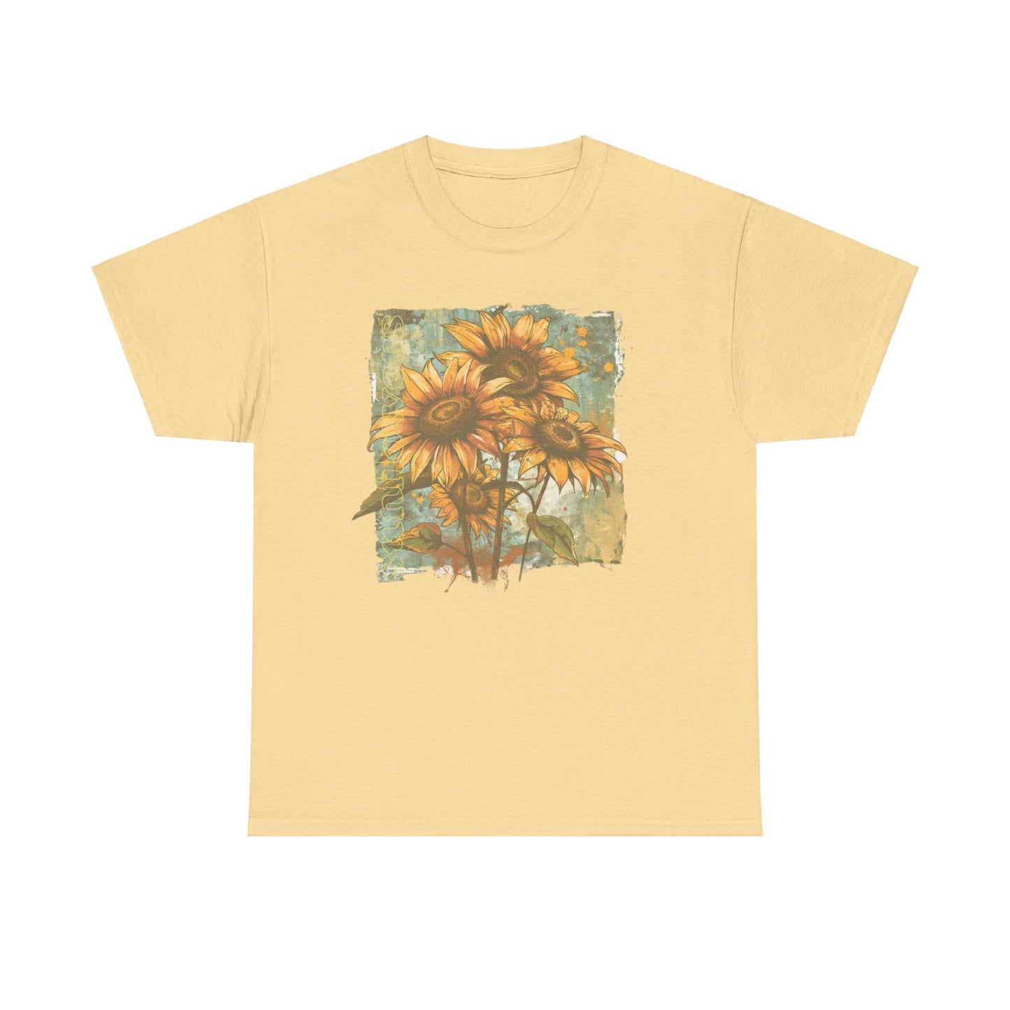 vintage sunflower graphic tee - summer flowers