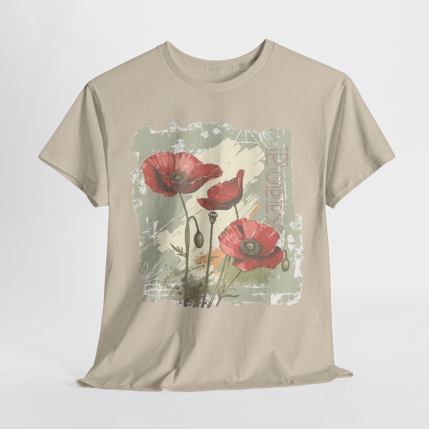 vintage poppy graphic tee - summer flowers