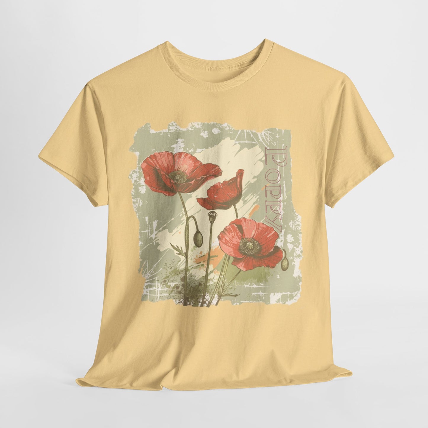 vintage poppy graphic tee - summer flowers