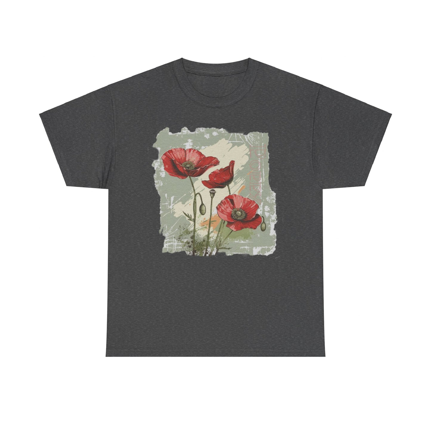 vintage poppy graphic tee - summer flowers