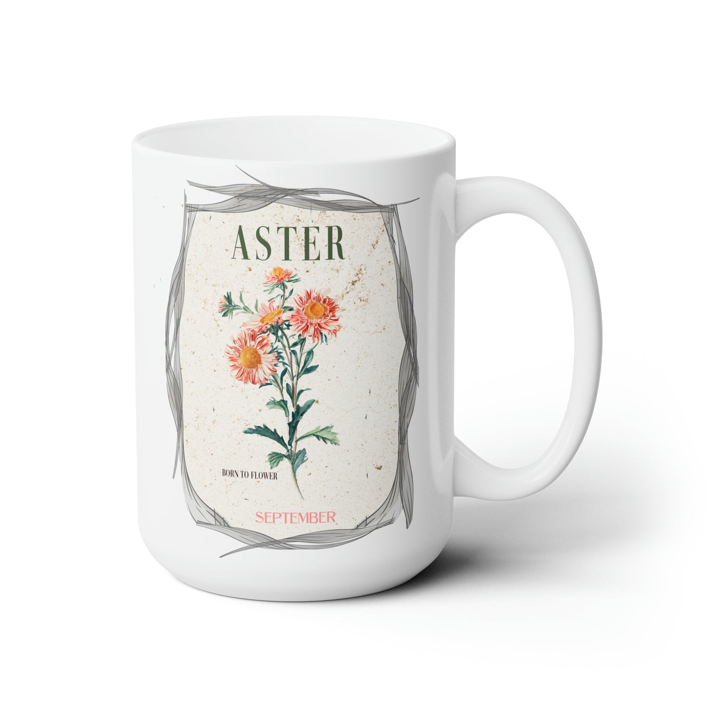"born to" september birthflower - 15oz graphic mug