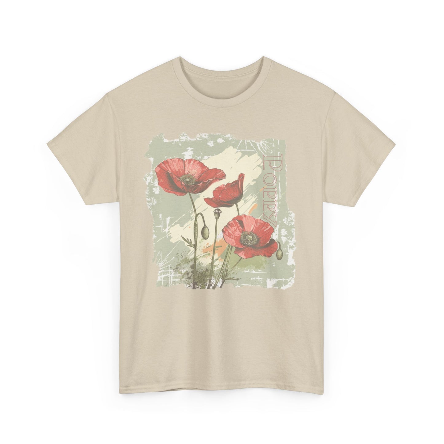 vintage poppy graphic tee - summer flowers