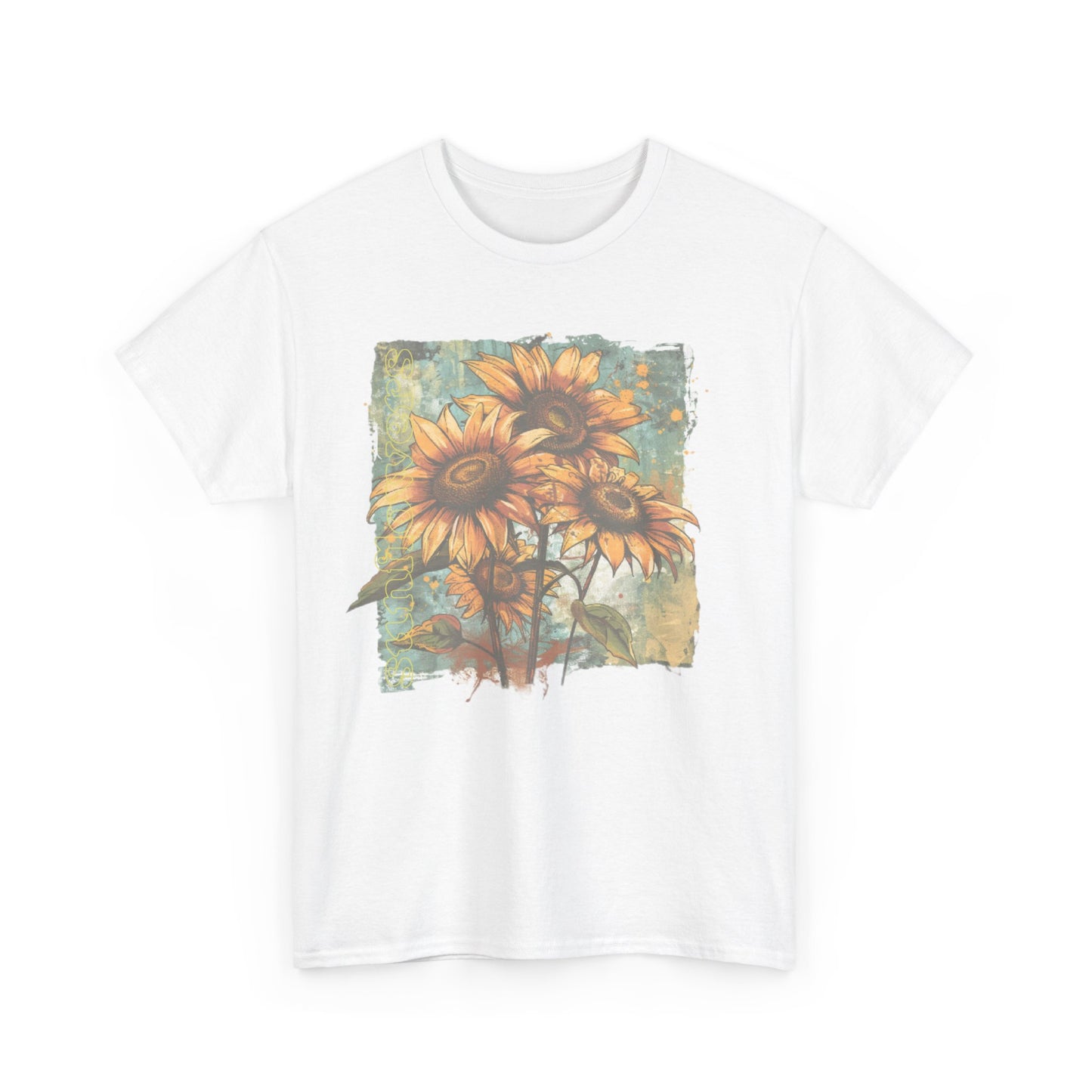 vintage sunflower graphic tee - summer flowers