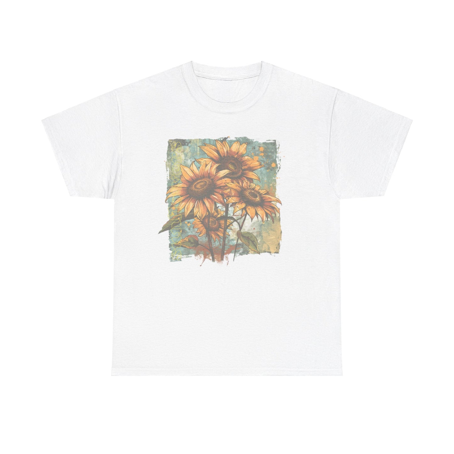 vintage sunflower graphic tee - summer flowers