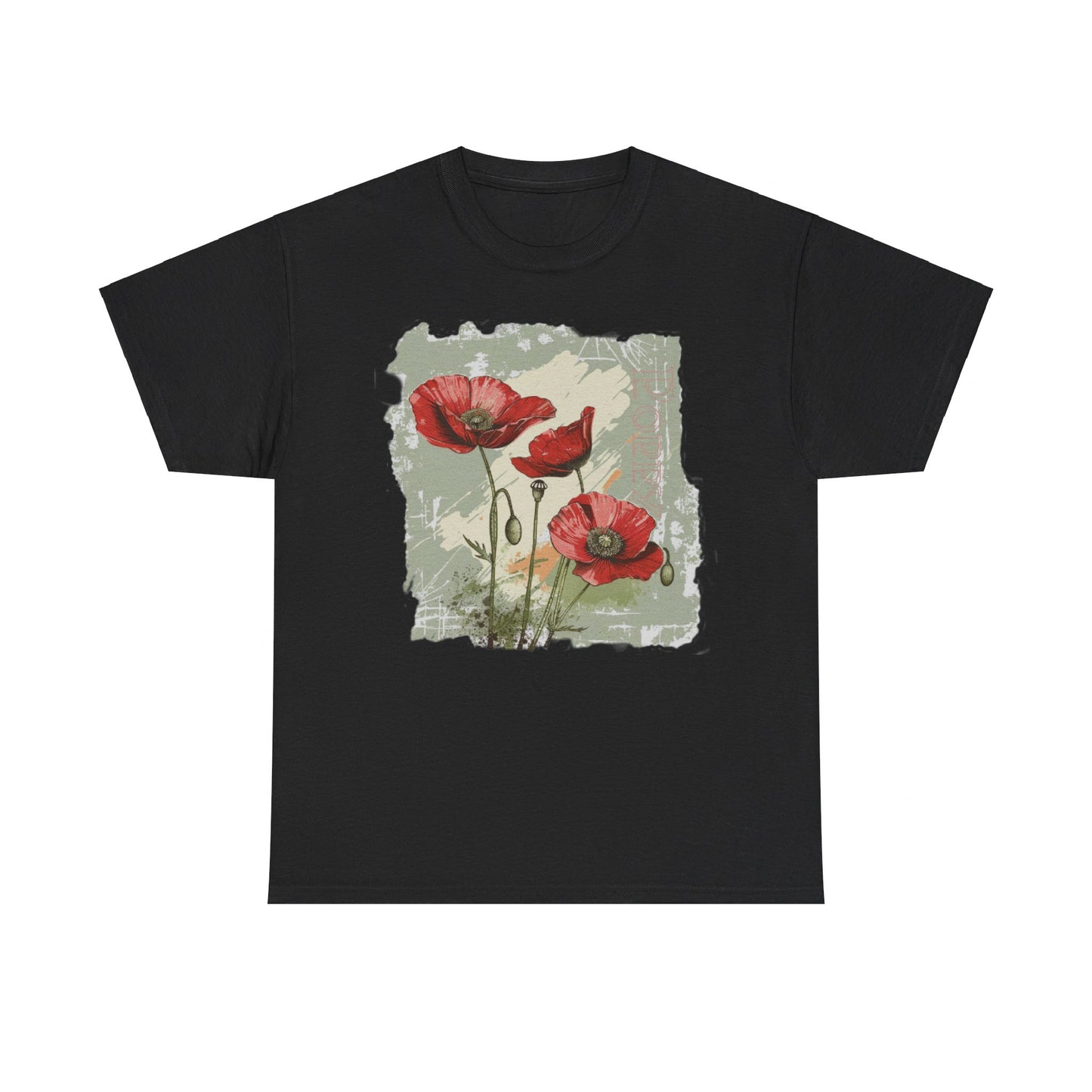 vintage poppy graphic tee - summer flowers