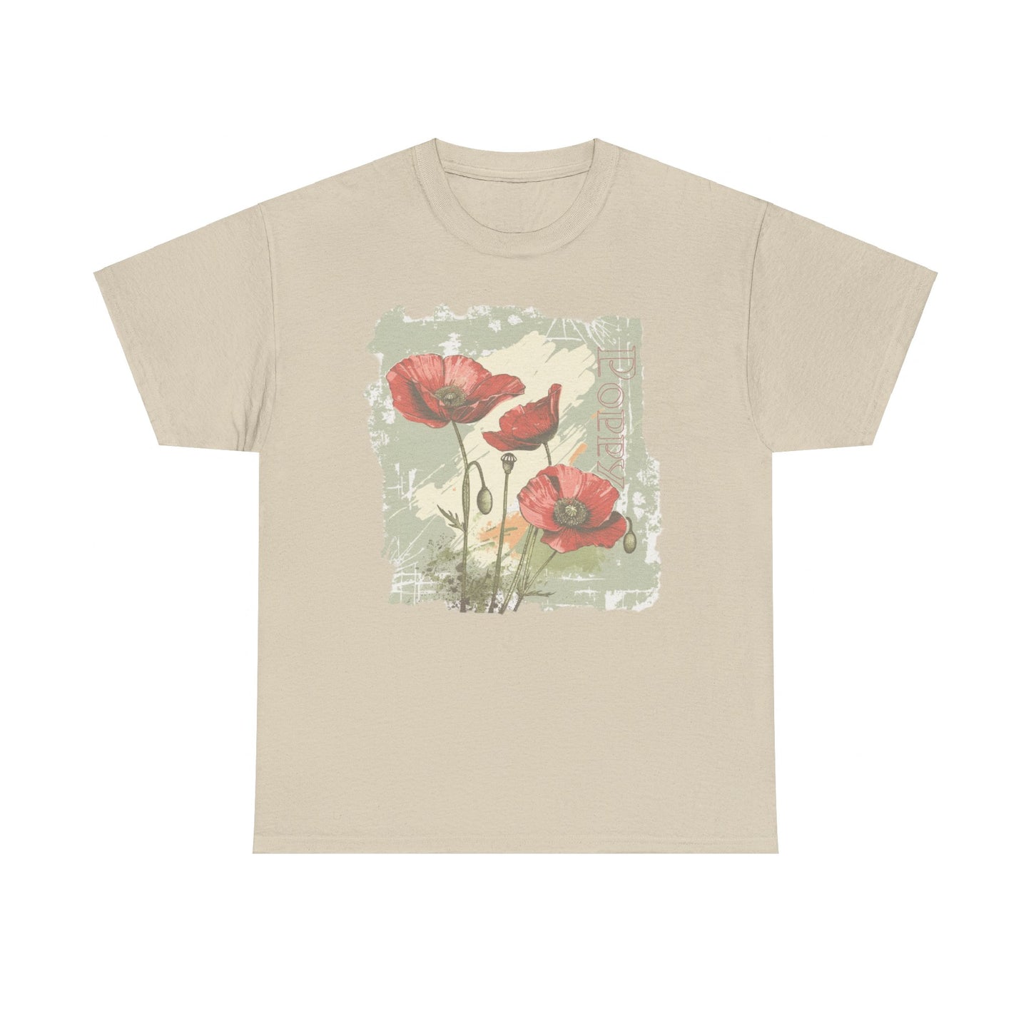 vintage poppy graphic tee - summer flowers