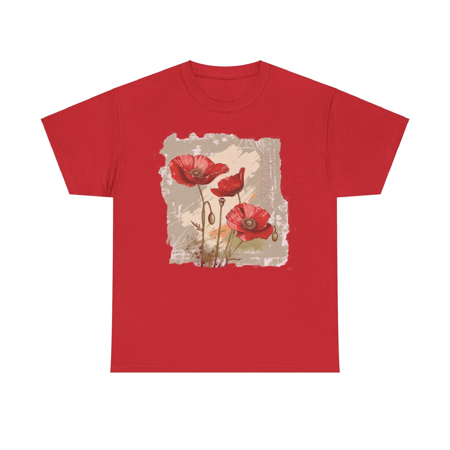 vintage poppy graphic tee - summer flowers