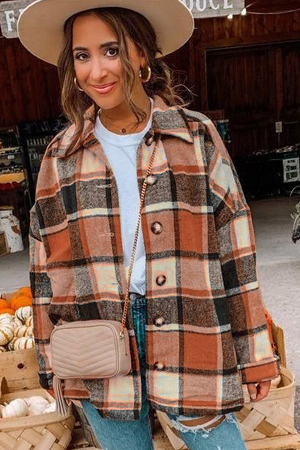 lake plaid print jacket - red/ yellow/ gray/ orange/ rose