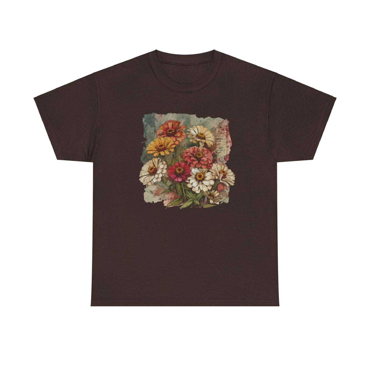 vintage zinnia garden graphic tee - summer flowers