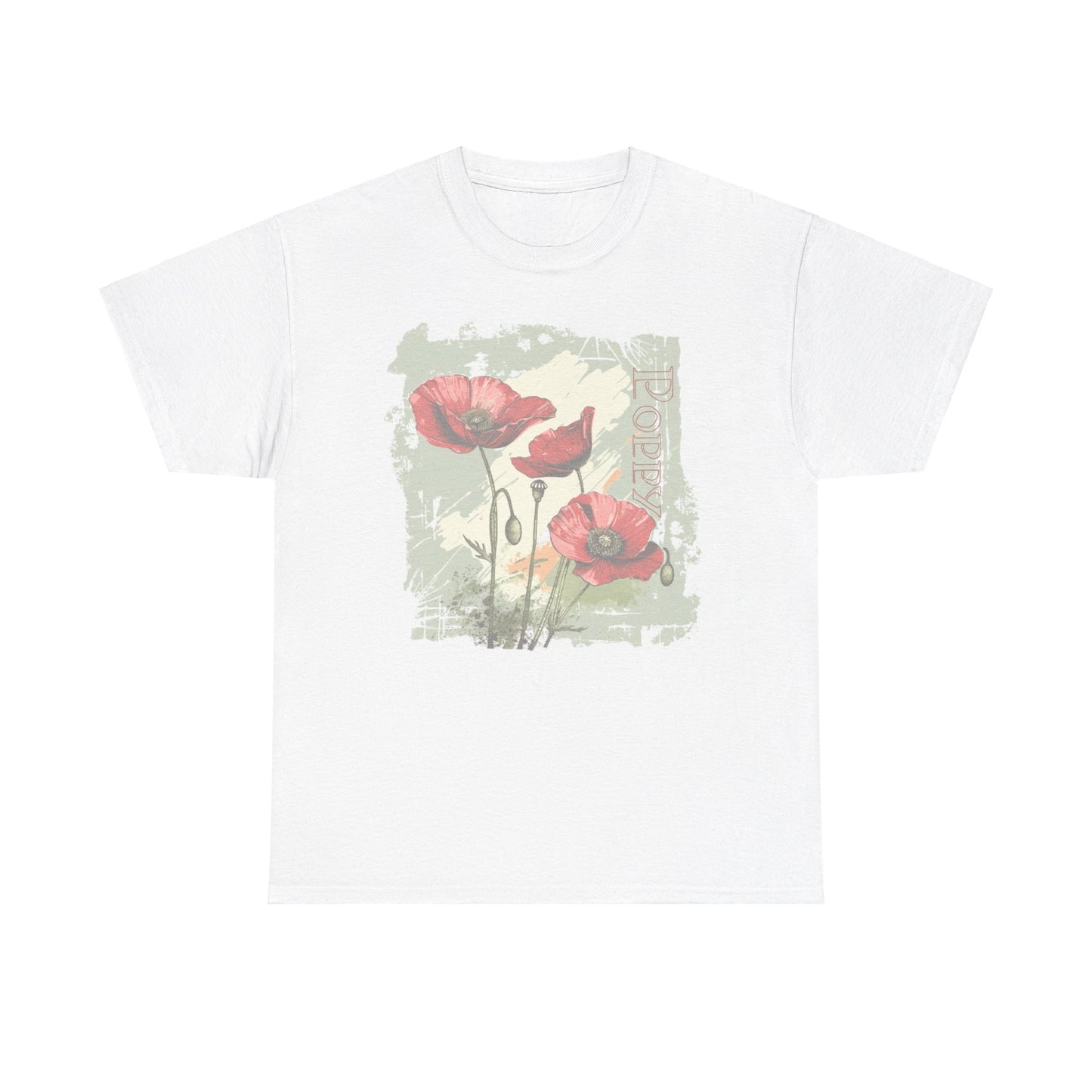 vintage poppy graphic tee - summer flowers