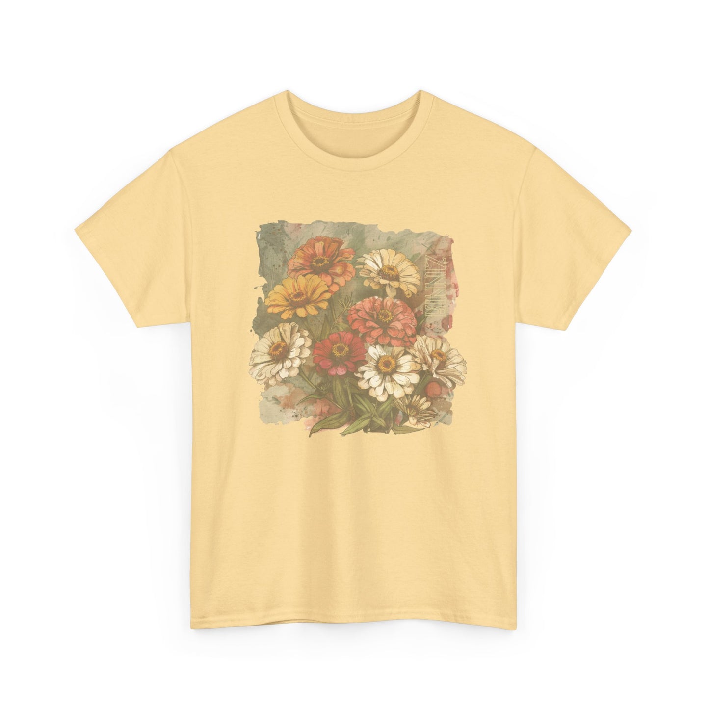 vintage zinnia garden graphic tee - summer flowers