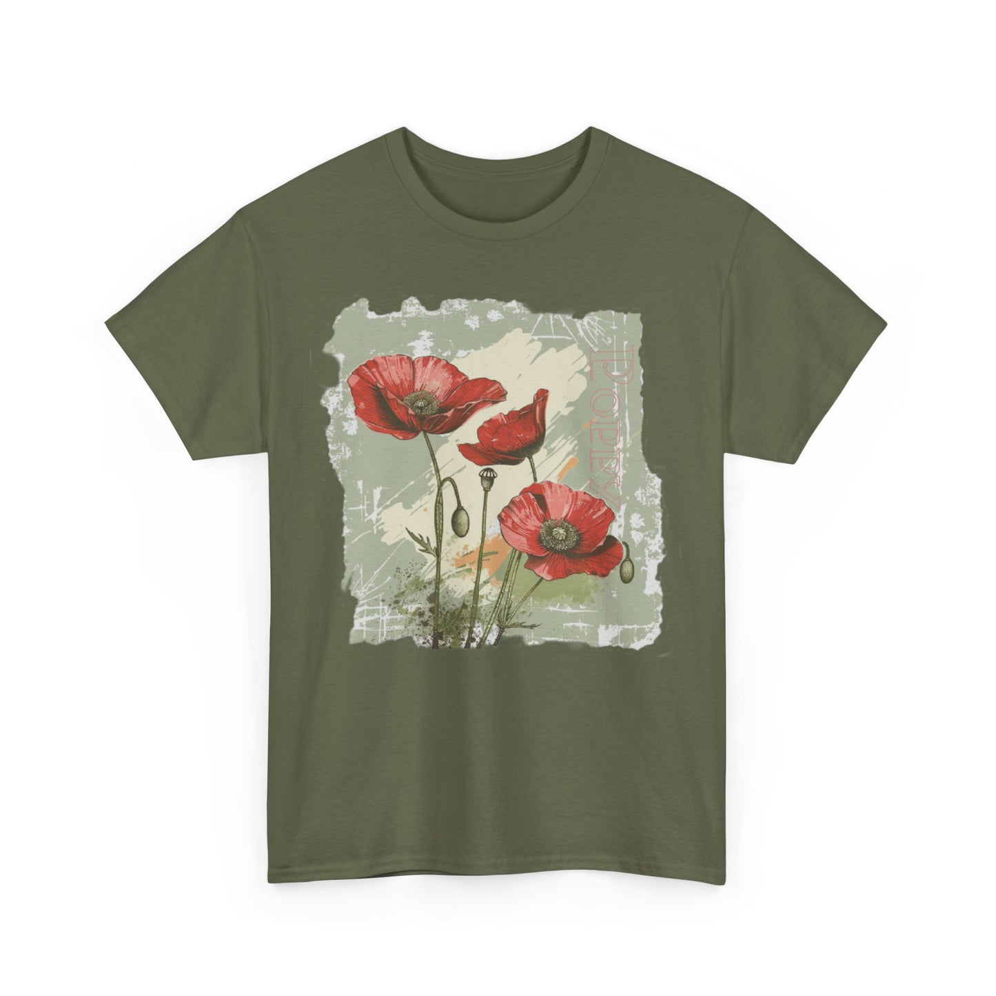 vintage poppy graphic tee - summer flowers