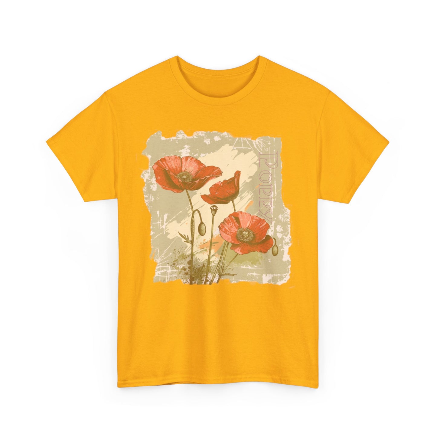 vintage poppy graphic tee - summer flowers