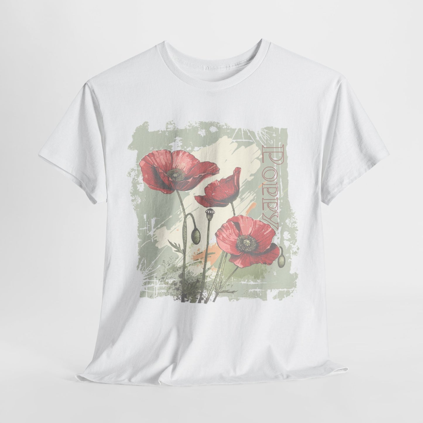 vintage poppy graphic tee - summer flowers