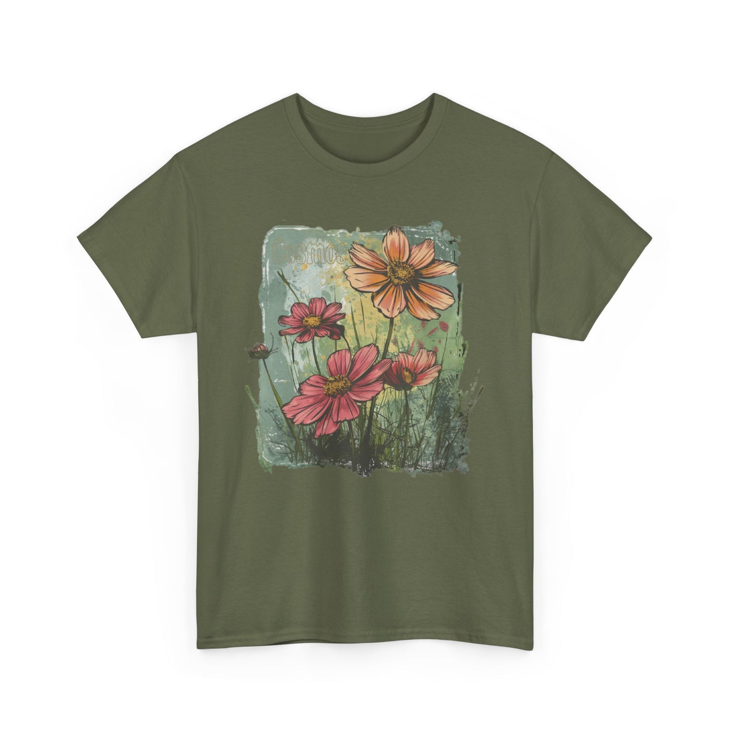 vintage cosmos graphic tee - summer flowers