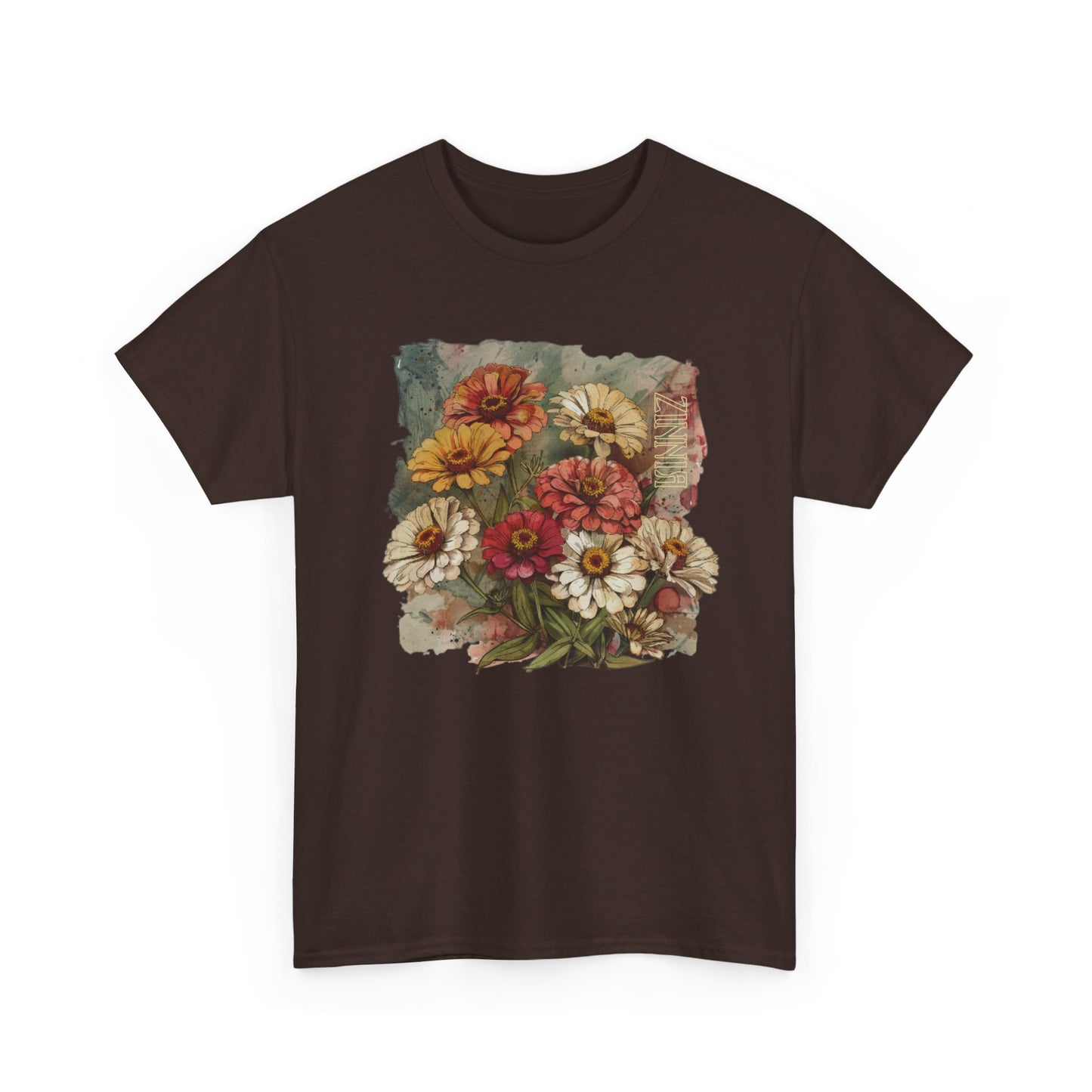 vintage zinnia garden graphic tee - summer flowers