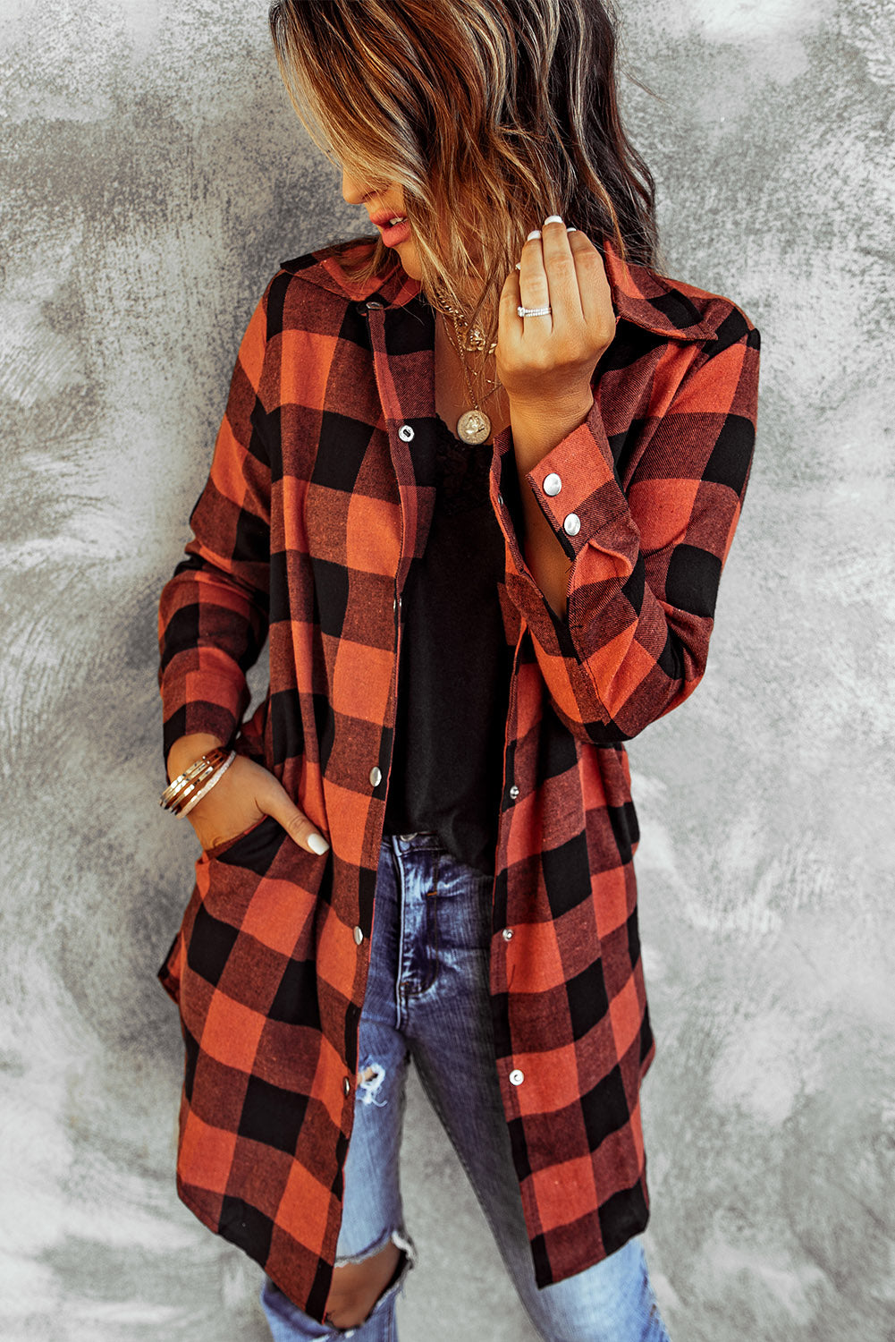 willow plaid shirt coat