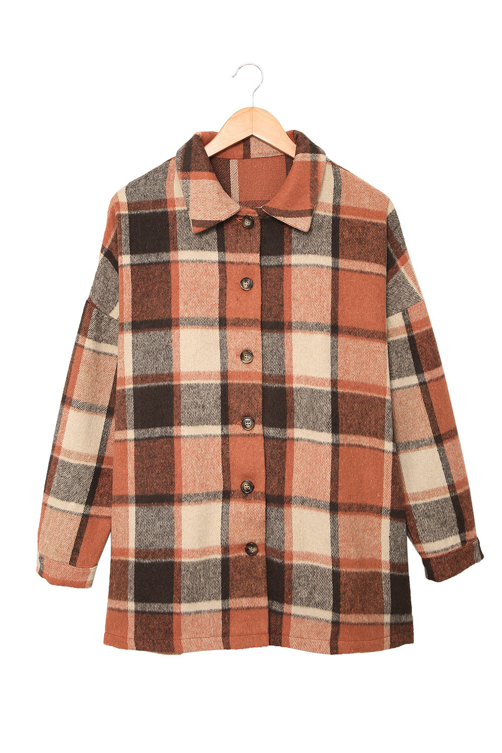 lake plaid print jacket - red/ yellow/ gray/ orange/ rose