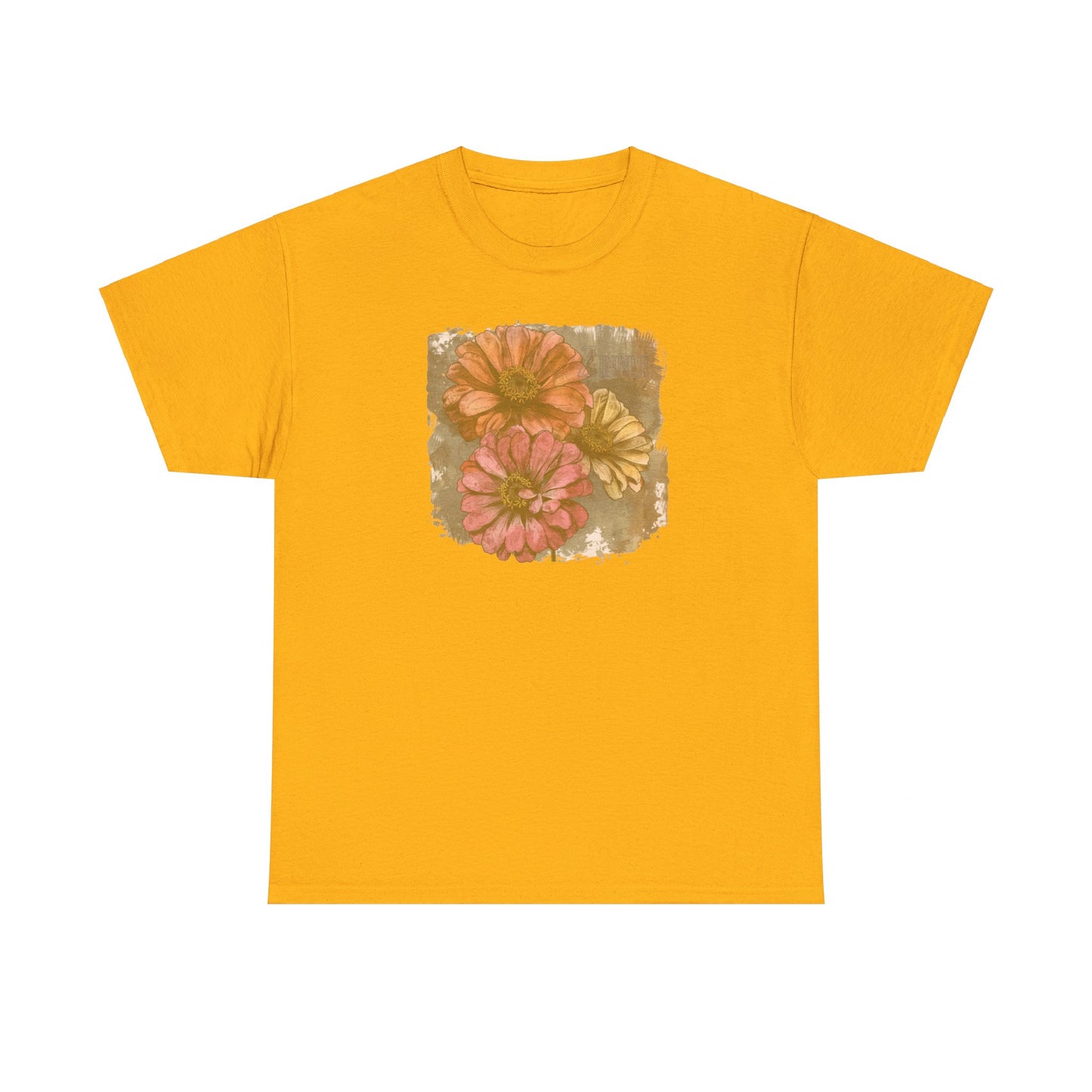 vintage zinnia graphic tee - summer flowers