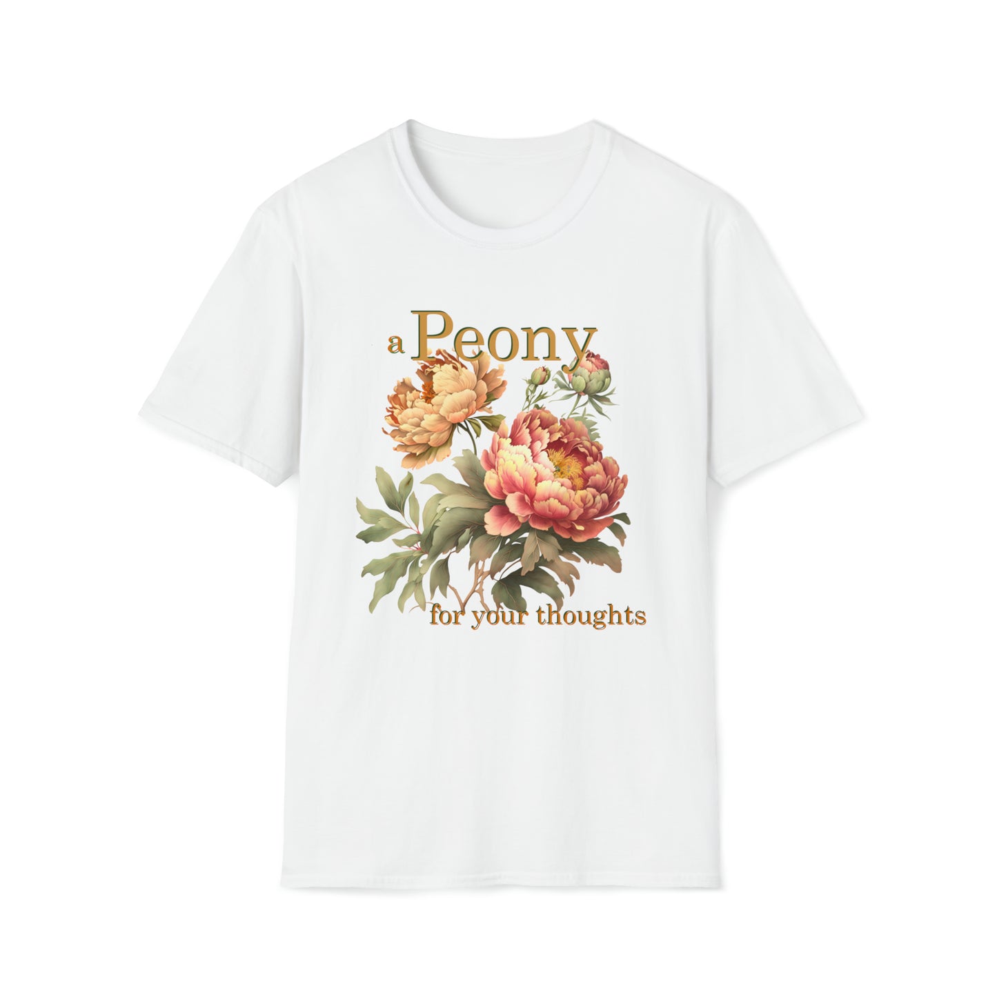 a peony for your thoughts florist graphic tee