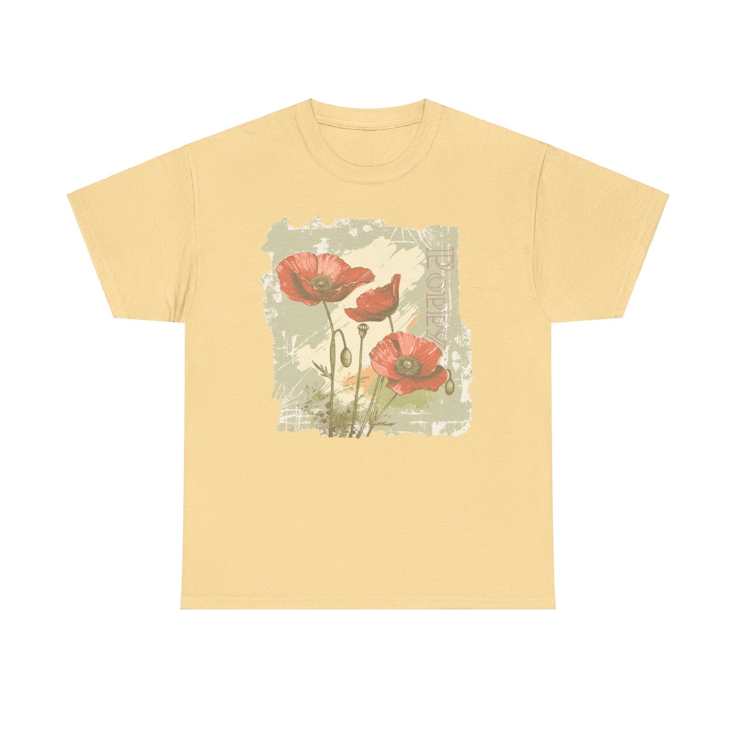 vintage poppy graphic tee - summer flowers