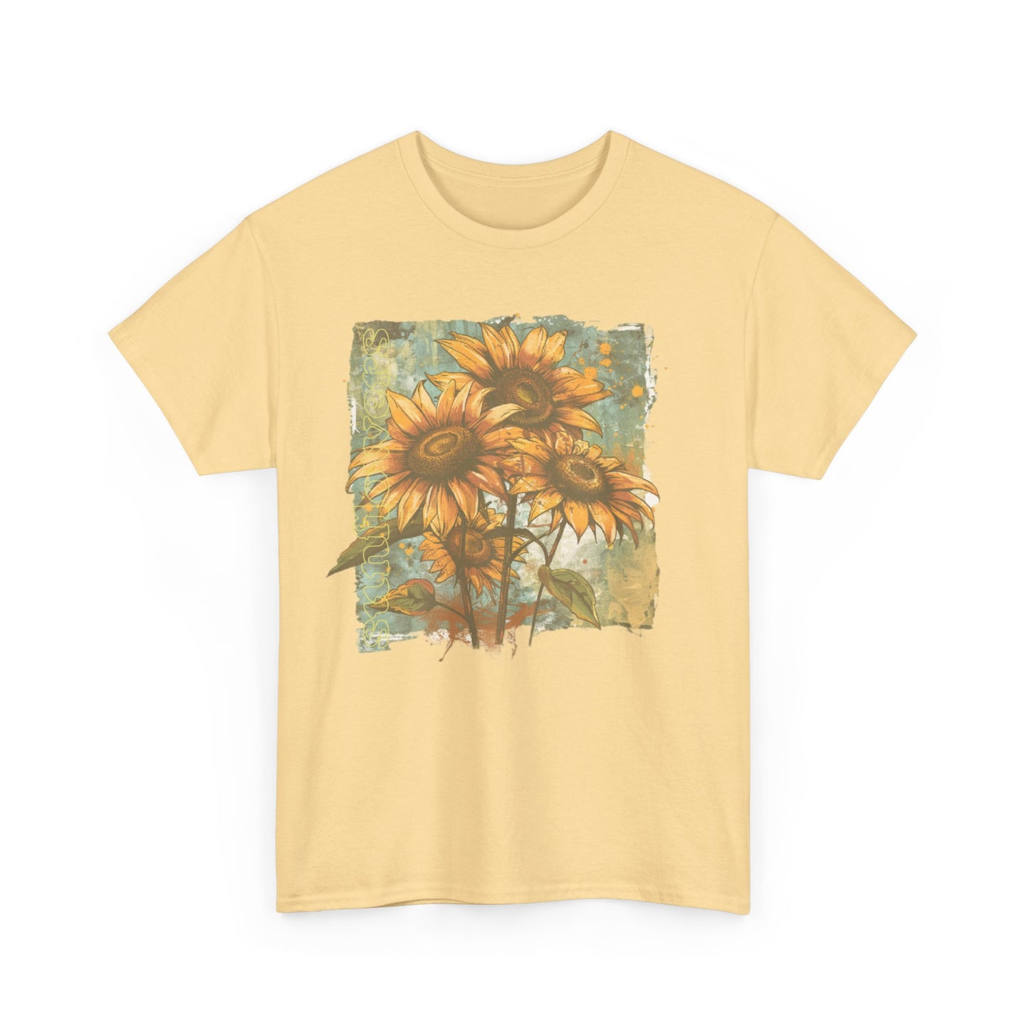 vintage sunflower graphic tee - summer flowers