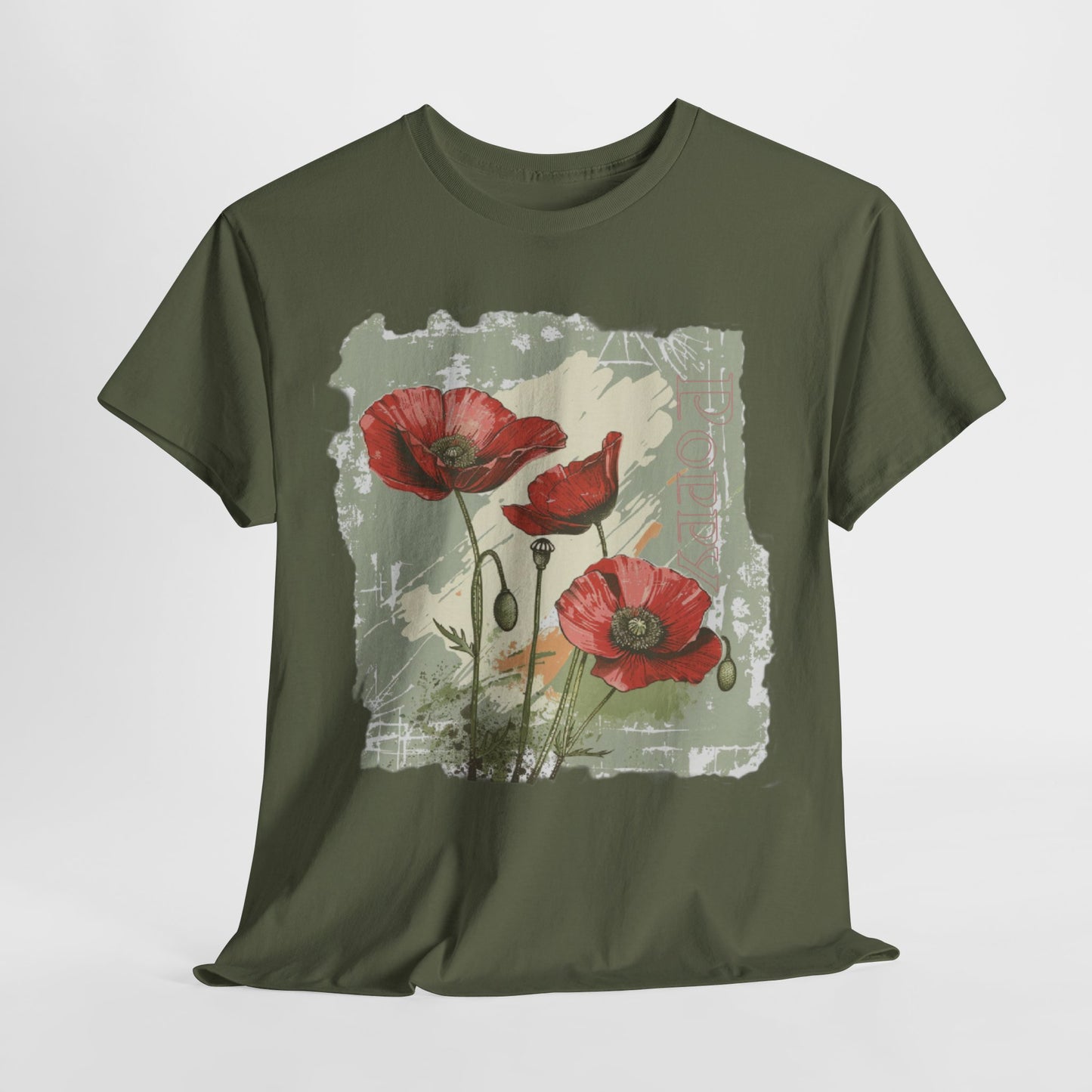 vintage poppy graphic tee - summer flowers