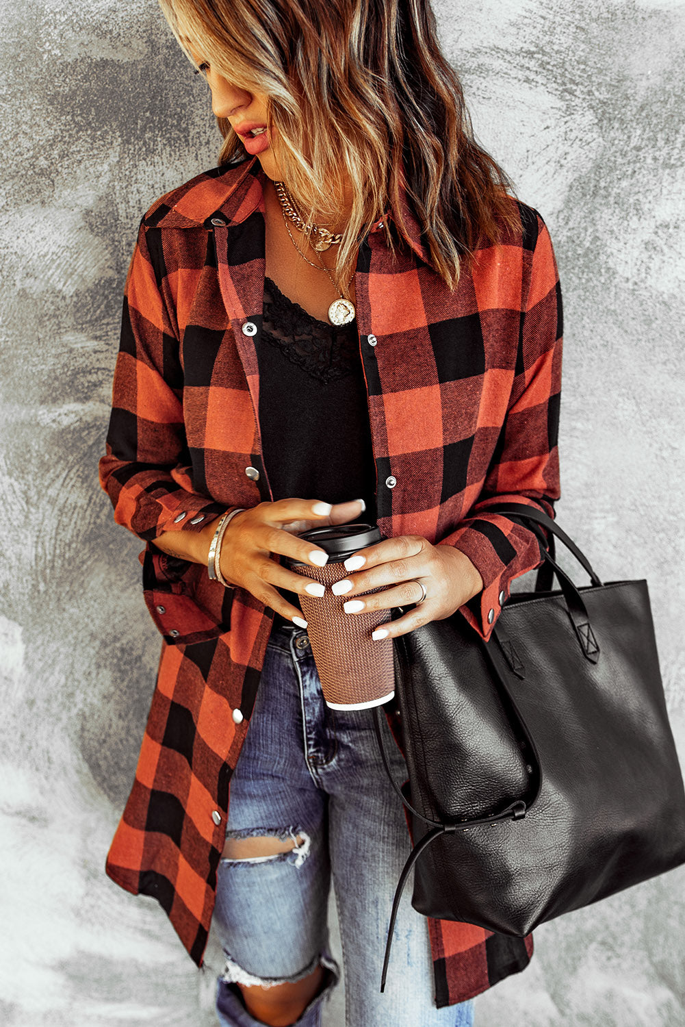 willow plaid shirt coat