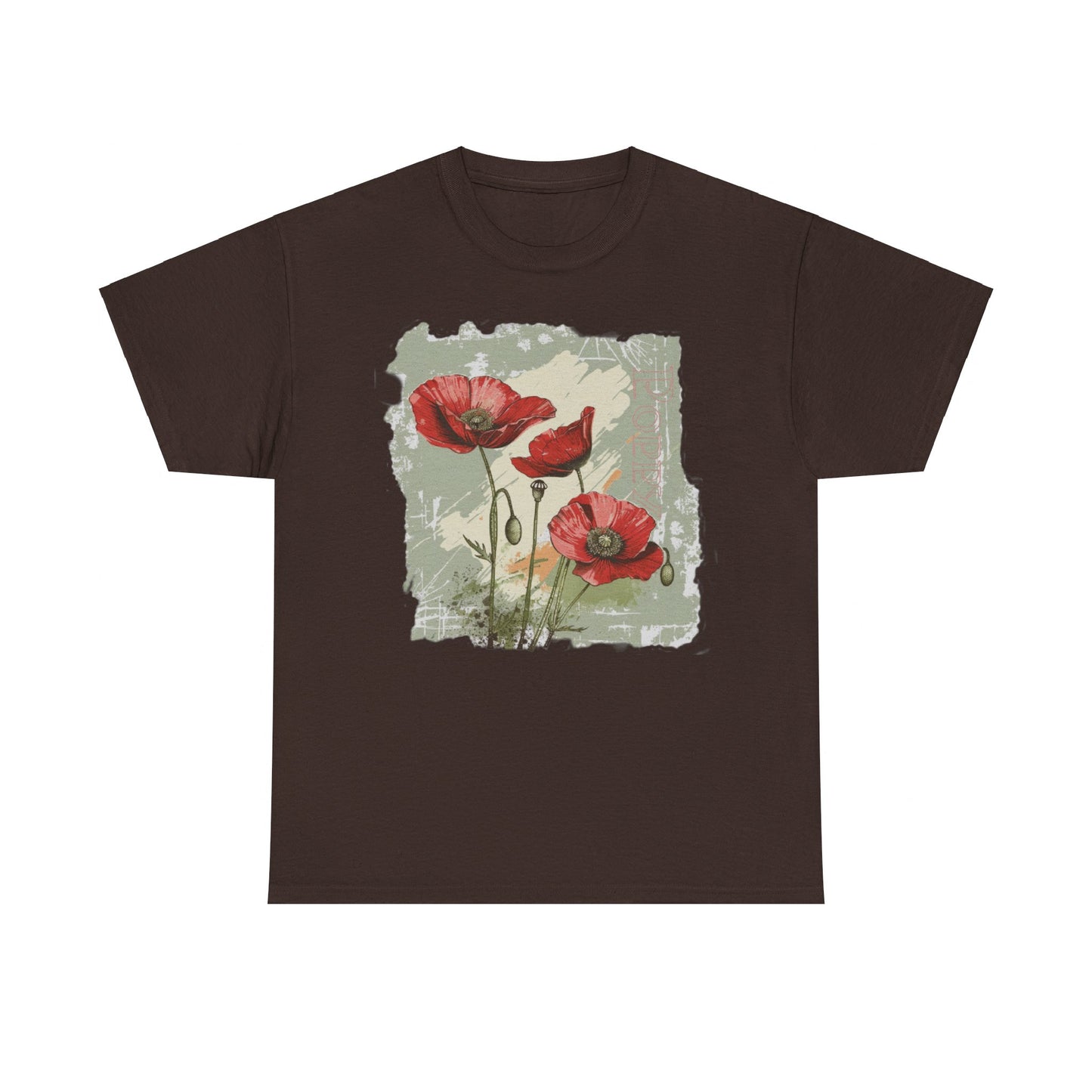 vintage poppy graphic tee - summer flowers