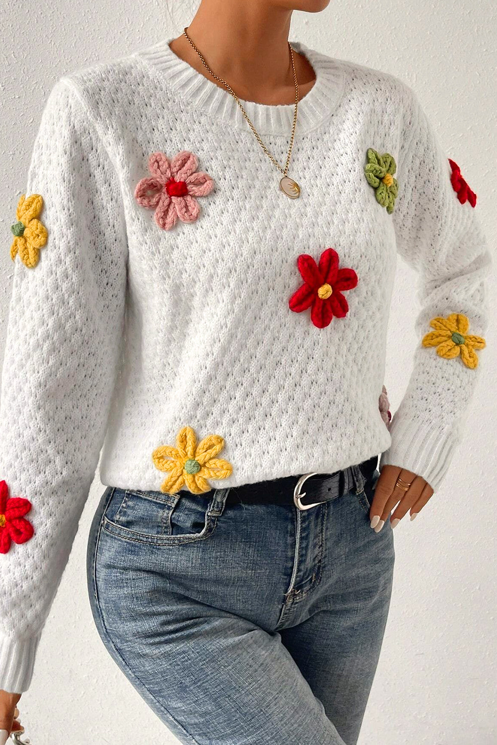 kodi flowr applique sweater