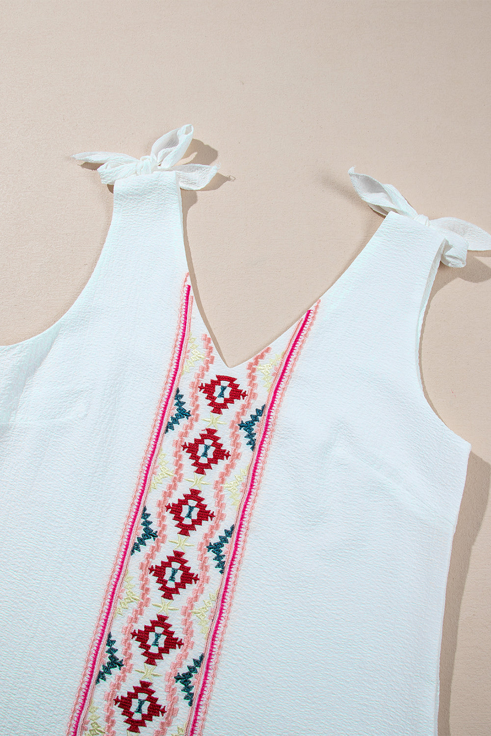 emily embroidered strap tank top