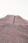 Pink Chunky Waffle Knit Oversized Collar Cardigan