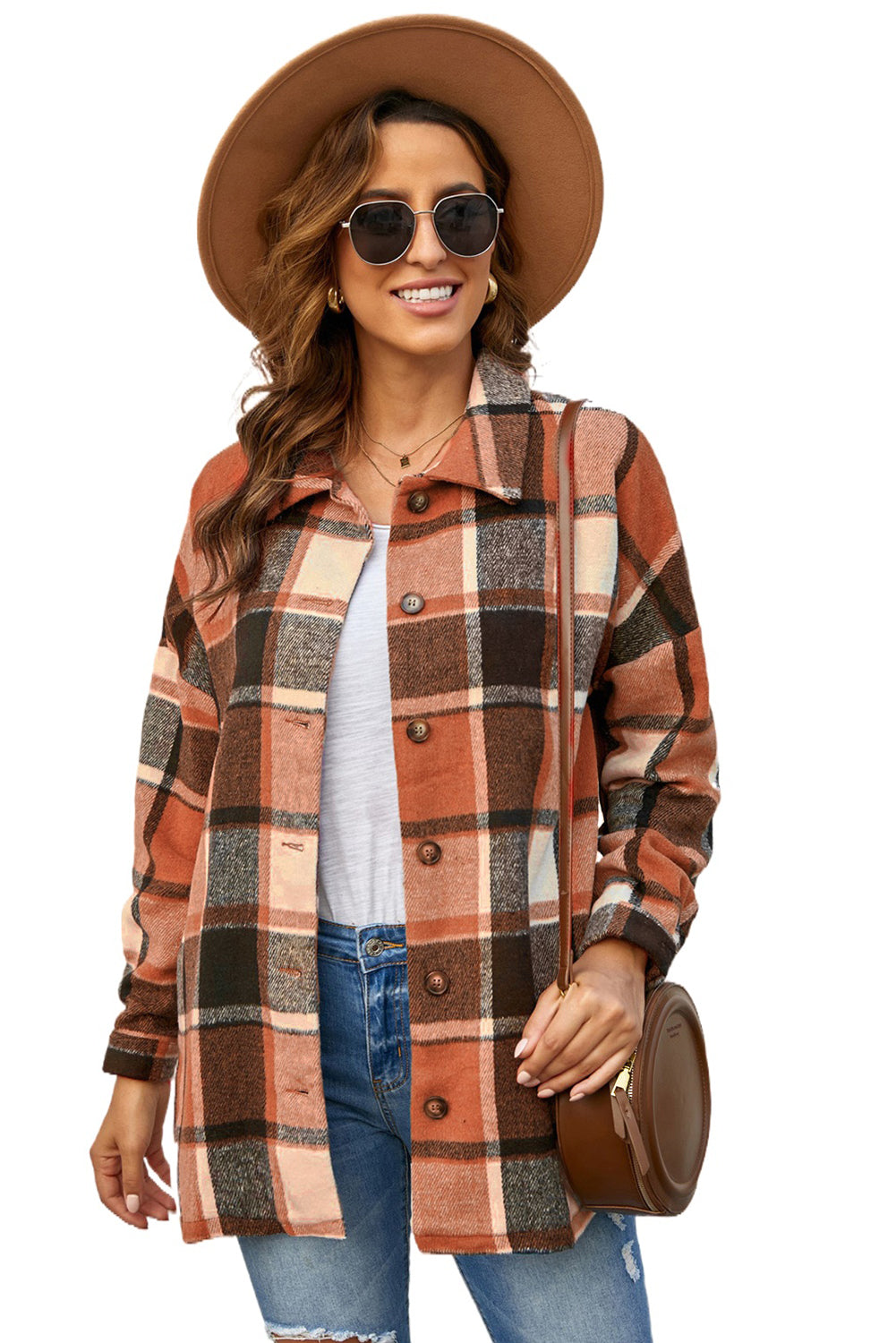 lake plaid print jacket - red/ yellow/ gray/ orange/ rose