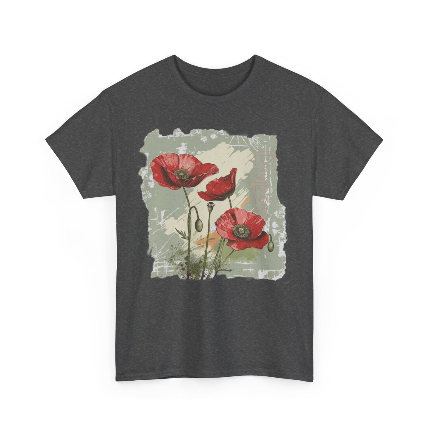 vintage poppy graphic tee - summer flowers