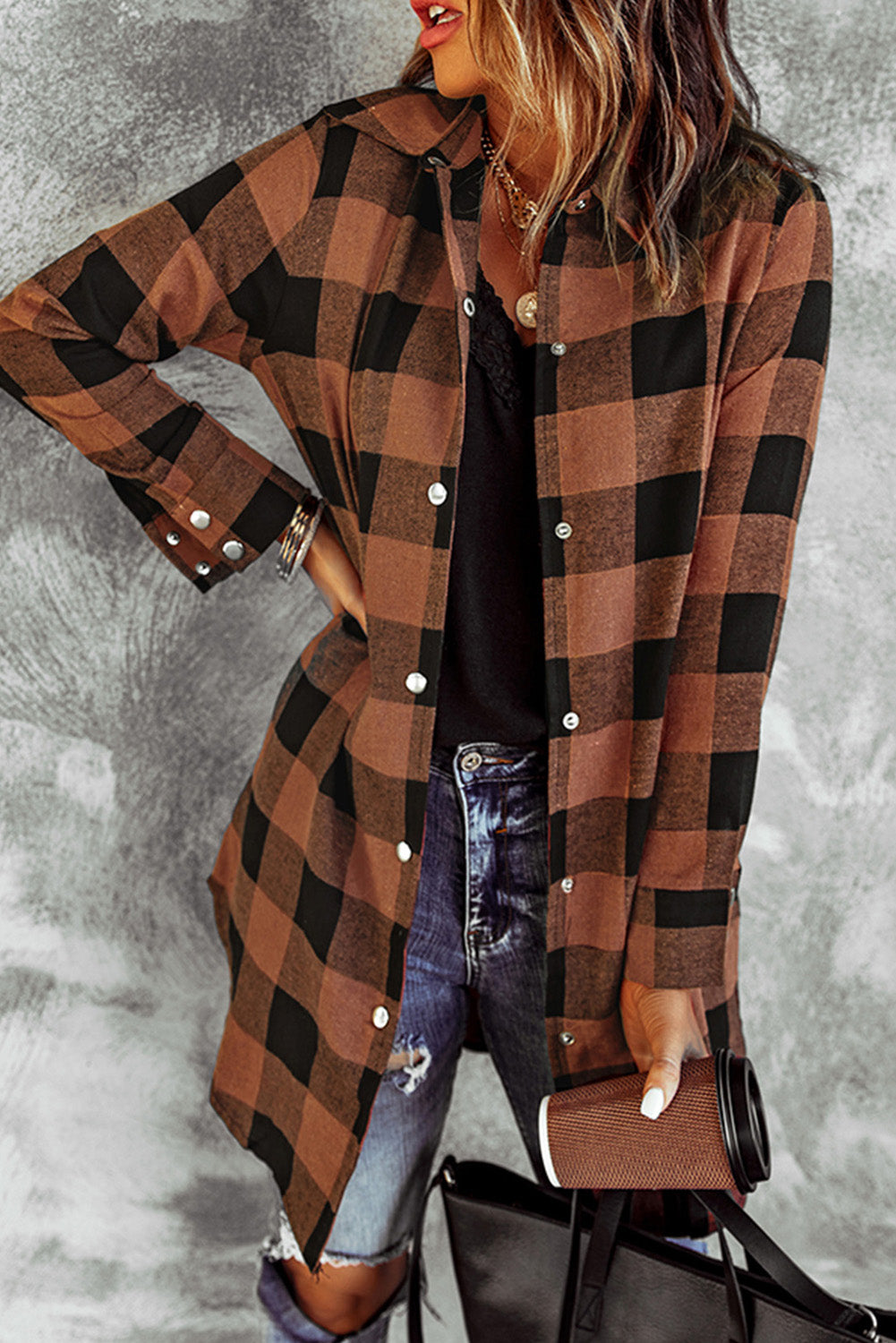 willow plaid shirt coat