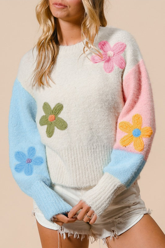 jen flowr embroidered sweater