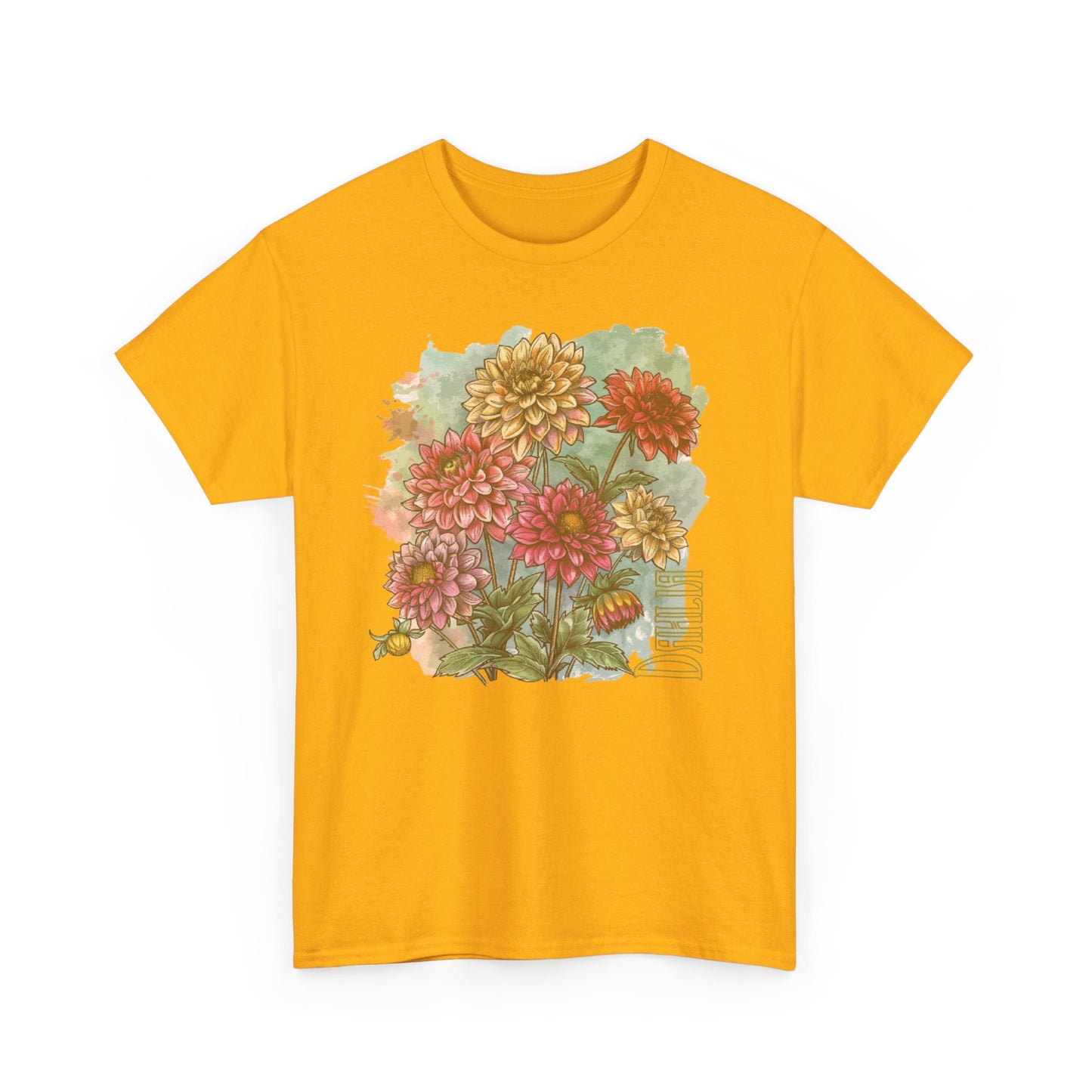 vintage dahlia garden graphic tee - summer flowers