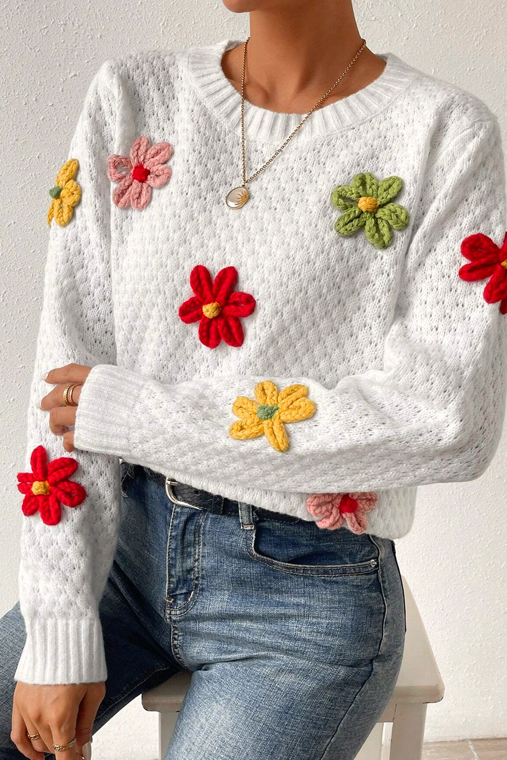 kodi flowr applique sweater