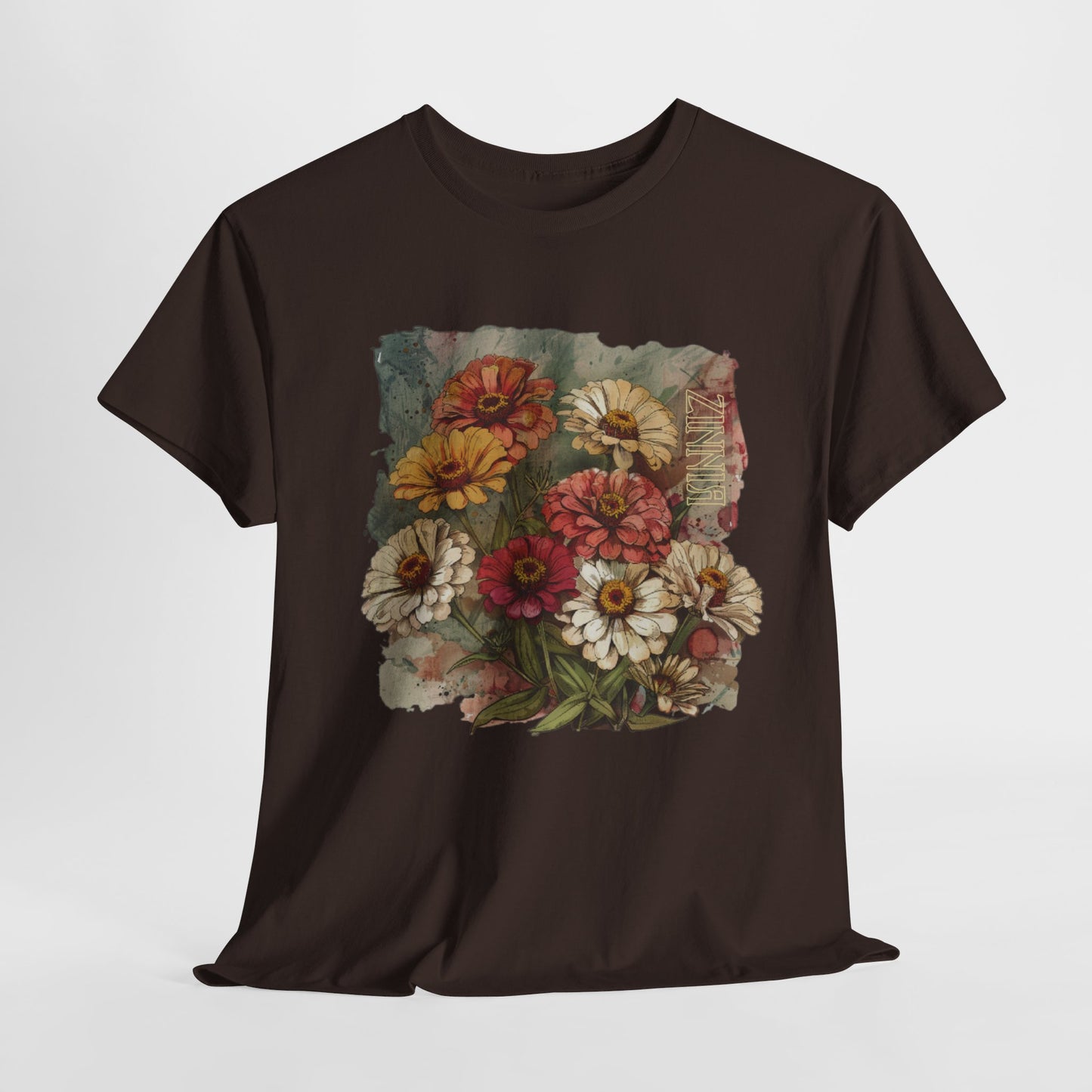 vintage zinnia garden graphic tee - summer flowers