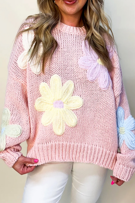 tess pink petals sweater