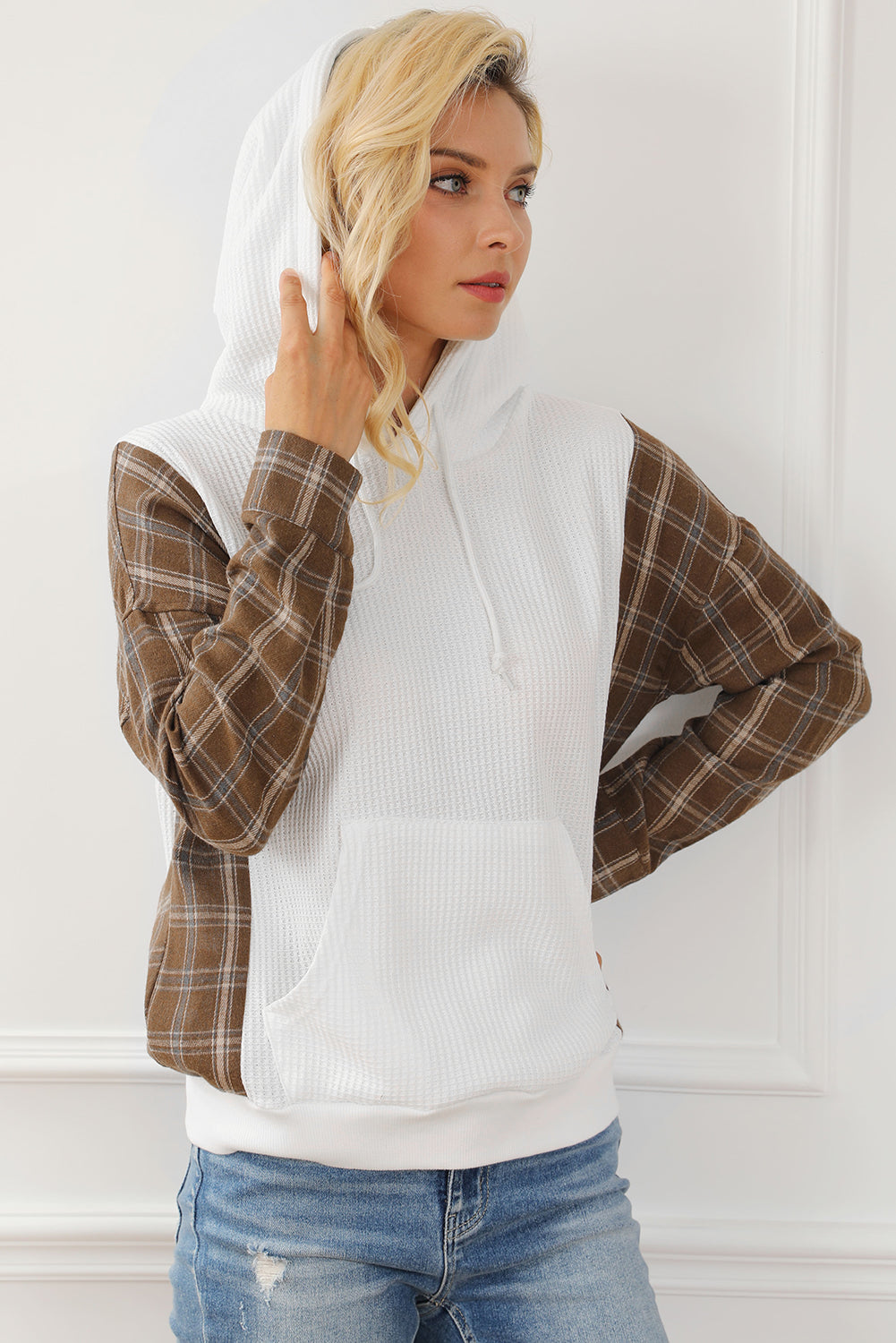 jules white waffle pocket hoodie