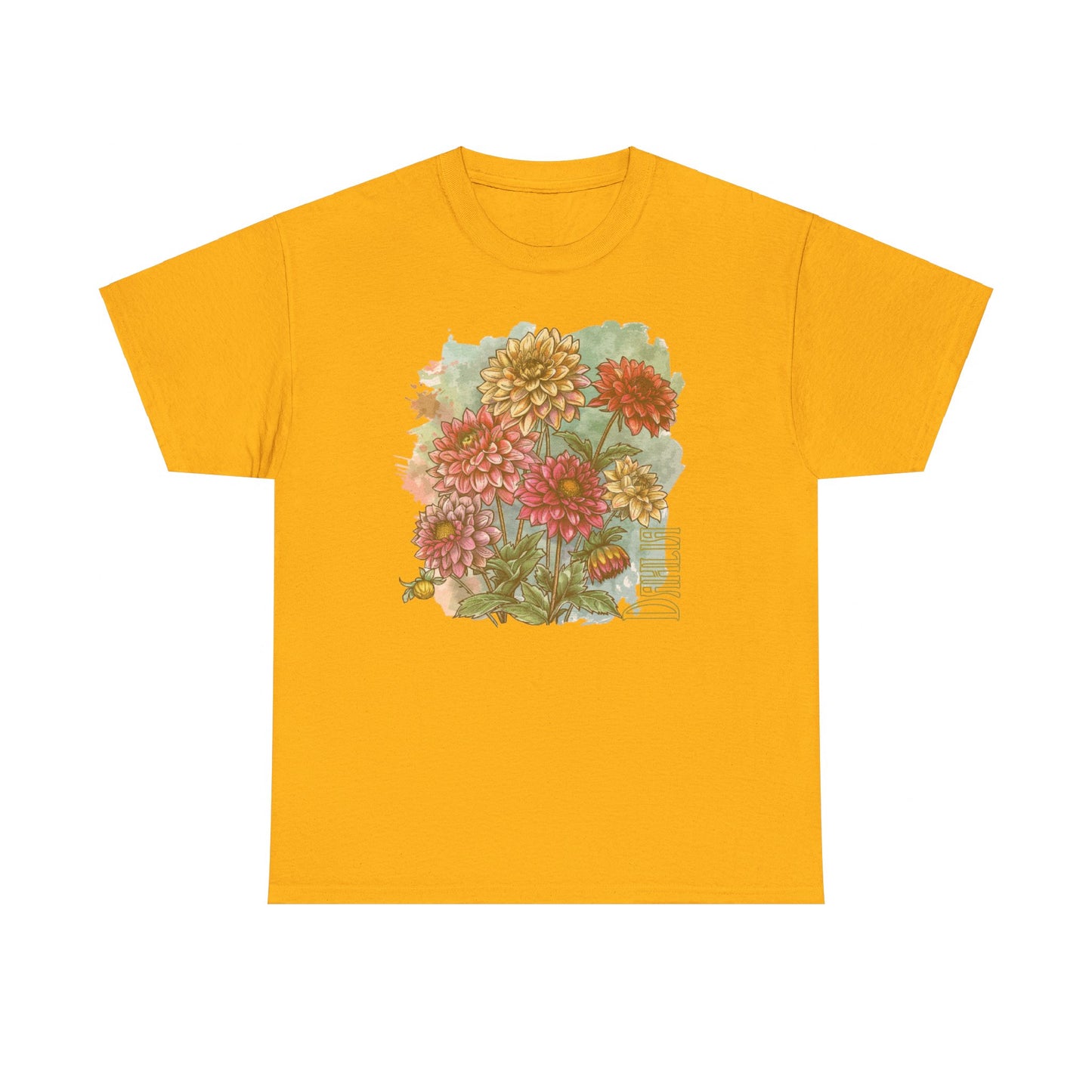 vintage dahlia garden graphic tee - summer flowers