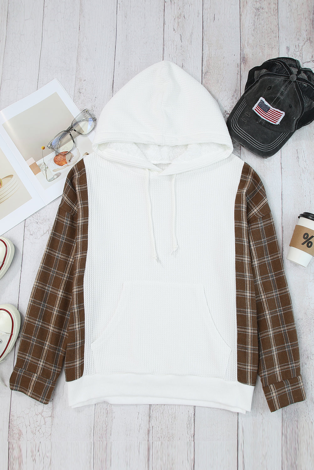 jules white waffle pocket hoodie