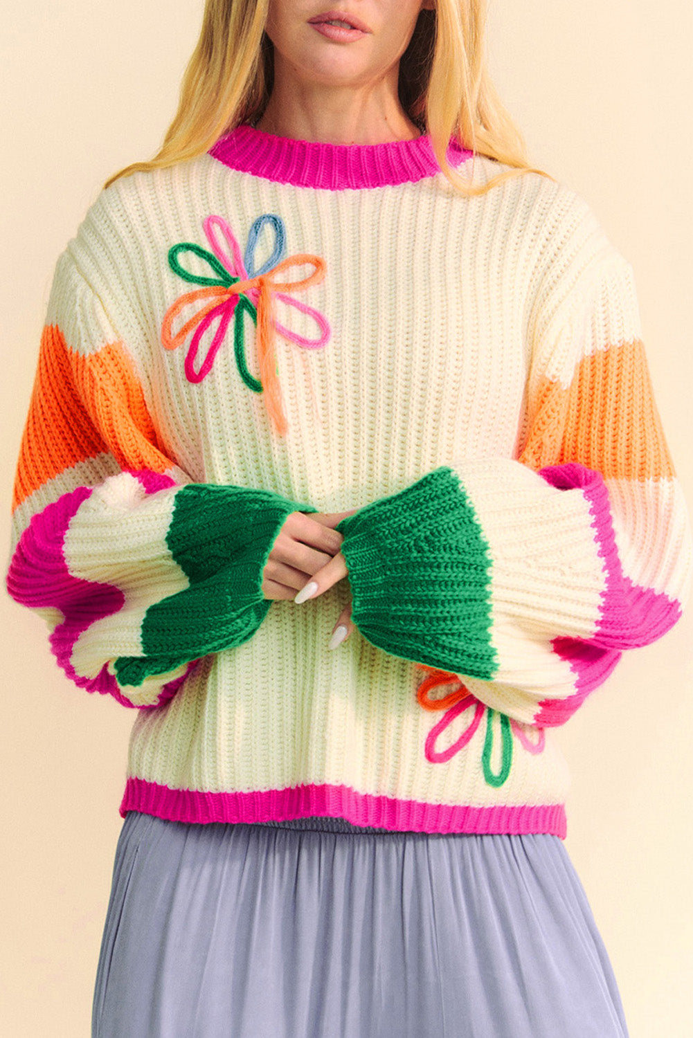 billy colorblock flowr sweater