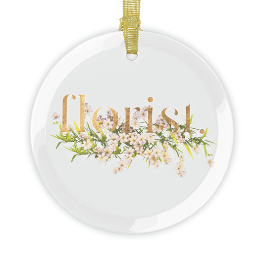 florist glass ornament - graphic
