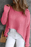 Gray Slouchy Dolman Sleeve High Low Sweater