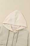 Parchment Drawstring Hooded Corduroy Shacket