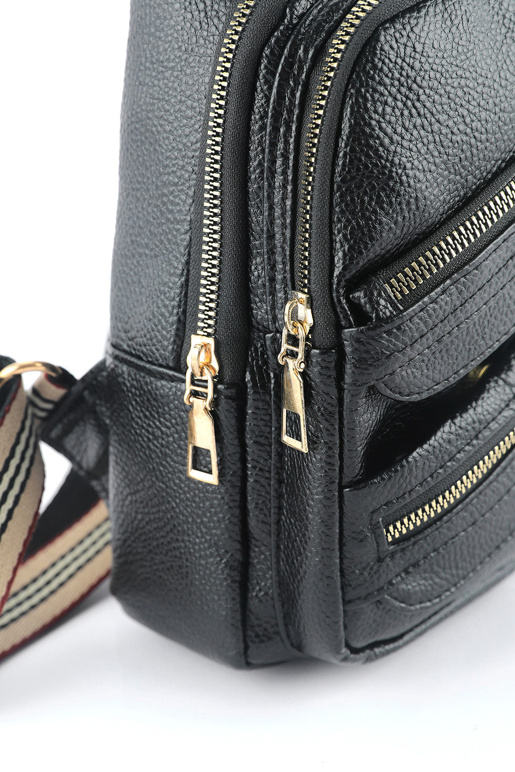 belinda black faux sling bag - black/brown